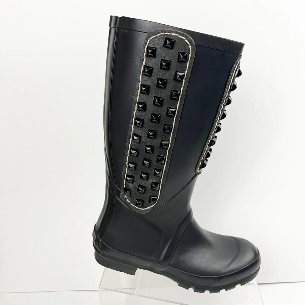 BcbgMaxazria Studded Black‎ Rain Boots Size 6